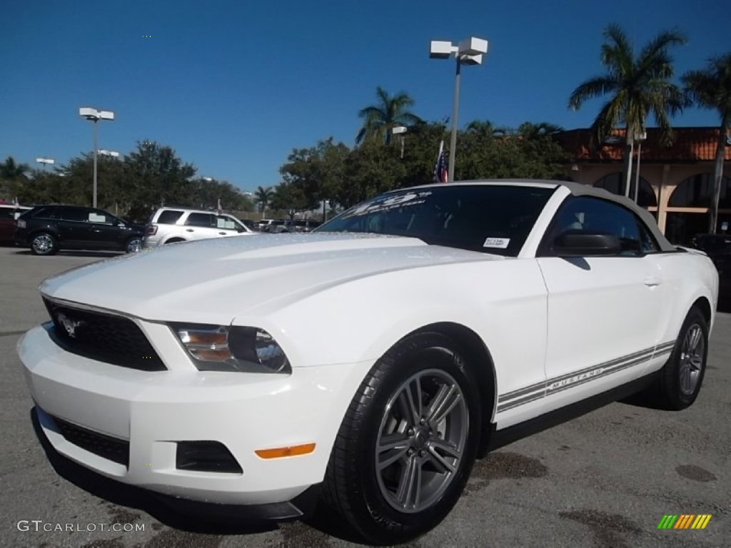2011 Mustang V6 Premium Convertible - Performance White / Stone photo #14