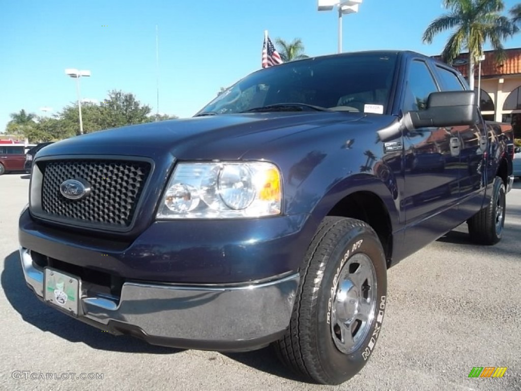 2005 F150 XLT SuperCrew - True Blue Metallic / Medium Flint Grey photo #14