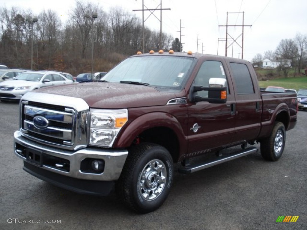 2012 F250 Super Duty XLT Crew Cab 4x4 - Autumn Red Metallic / Adobe photo #4