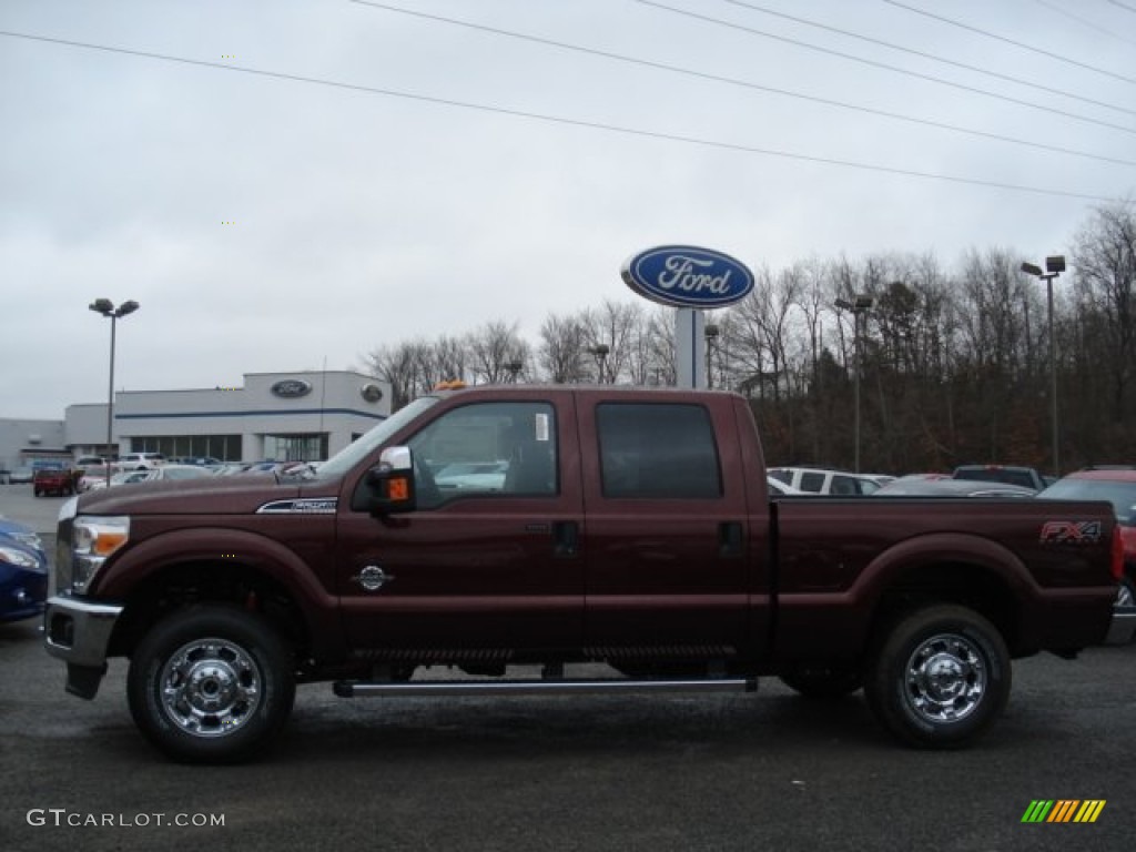 2012 F250 Super Duty XLT Crew Cab 4x4 - Autumn Red Metallic / Adobe photo #5