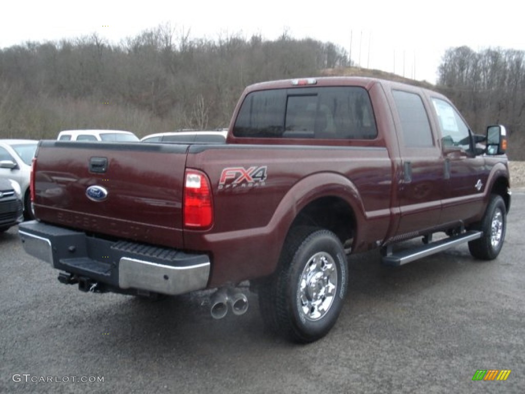 2012 F250 Super Duty XLT Crew Cab 4x4 - Autumn Red Metallic / Adobe photo #8