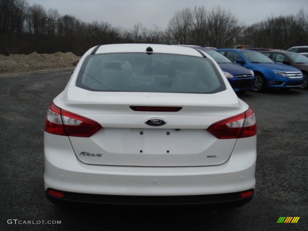 2012 Focus SEL Sedan - White Platinum Tricoat Metallic / Charcoal Black Leather photo #7