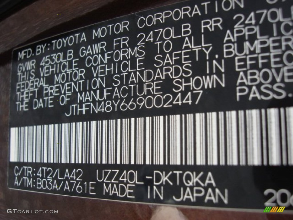 2006 SC Color Code 4T2 for Tigereye Mica Photo #58999144
