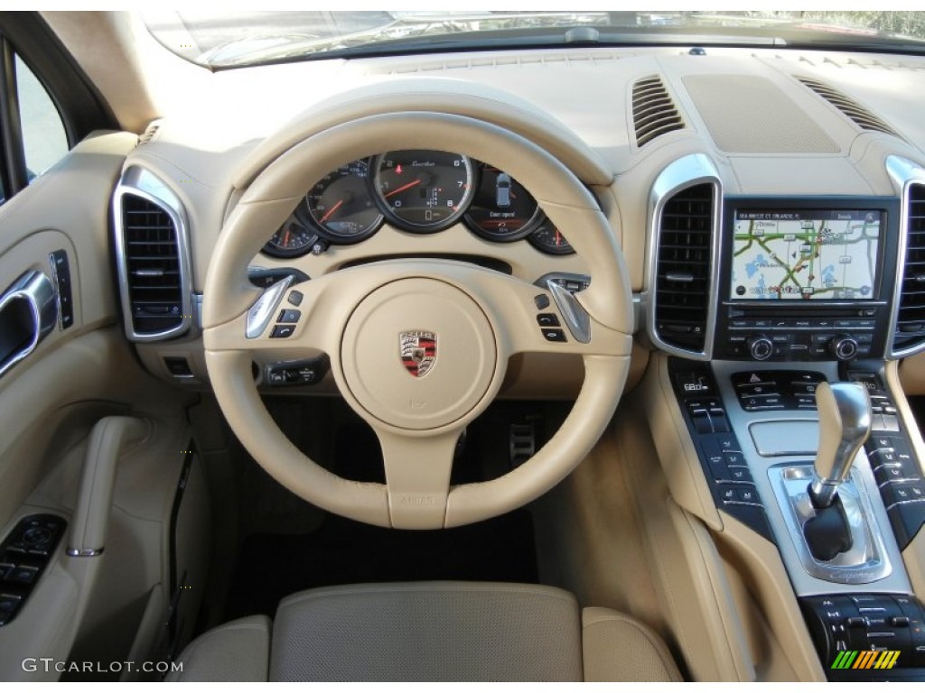 2011 Porsche Cayenne Turbo Luxor Beige Dashboard Photo #59000086