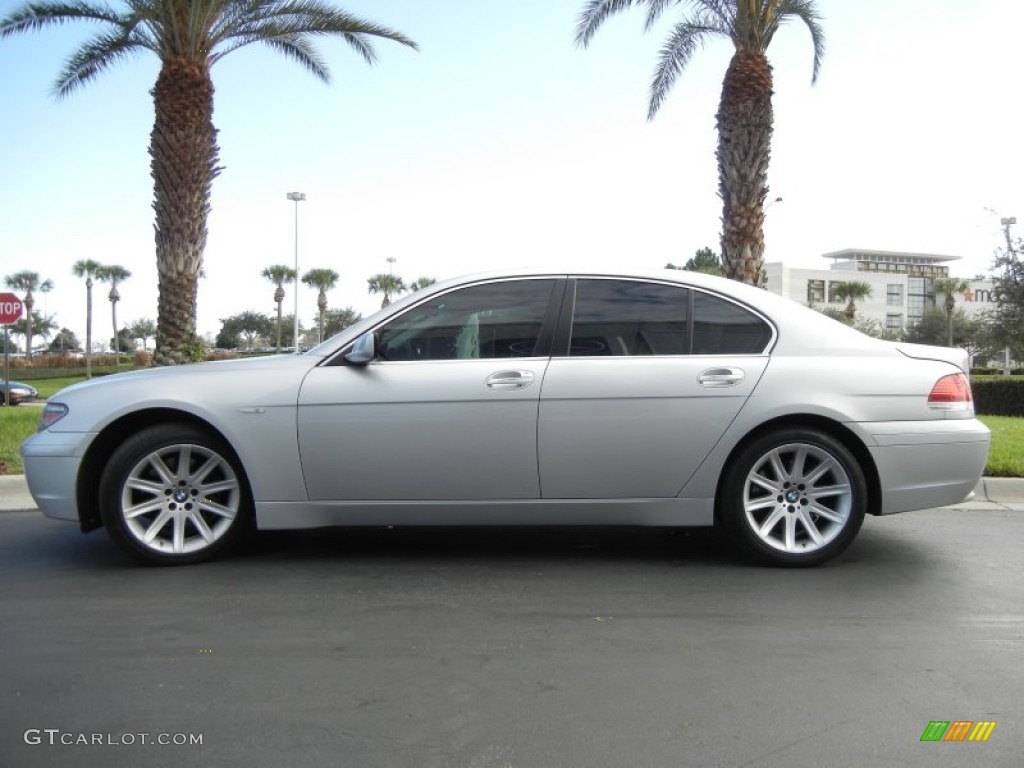 2005 7 Series 745i Sedan - Titanium Silver Metallic / Basalt Grey/Flannel Grey photo #1