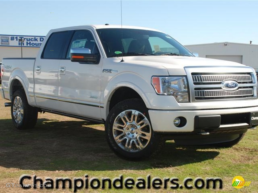 2011 F150 Platinum SuperCrew 4x4 - White Platinum Metallic Tri-Coat / Sienna Brown/Black photo #1