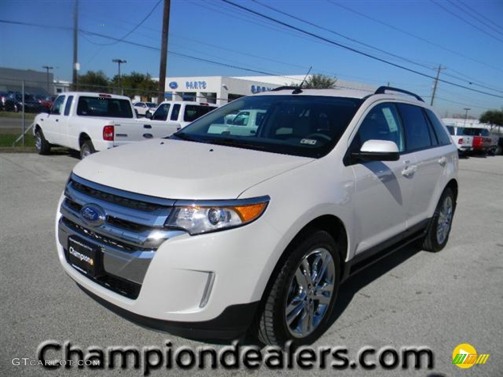 2012 Edge SEL EcoBoost - White Platinum Metallic Tri-Coat / Medium Light Stone photo #1