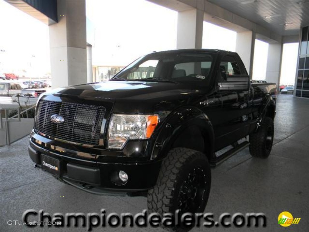 2011 F150 STX Regular Cab 4x4 - Ebony Black / Steel Gray photo #1