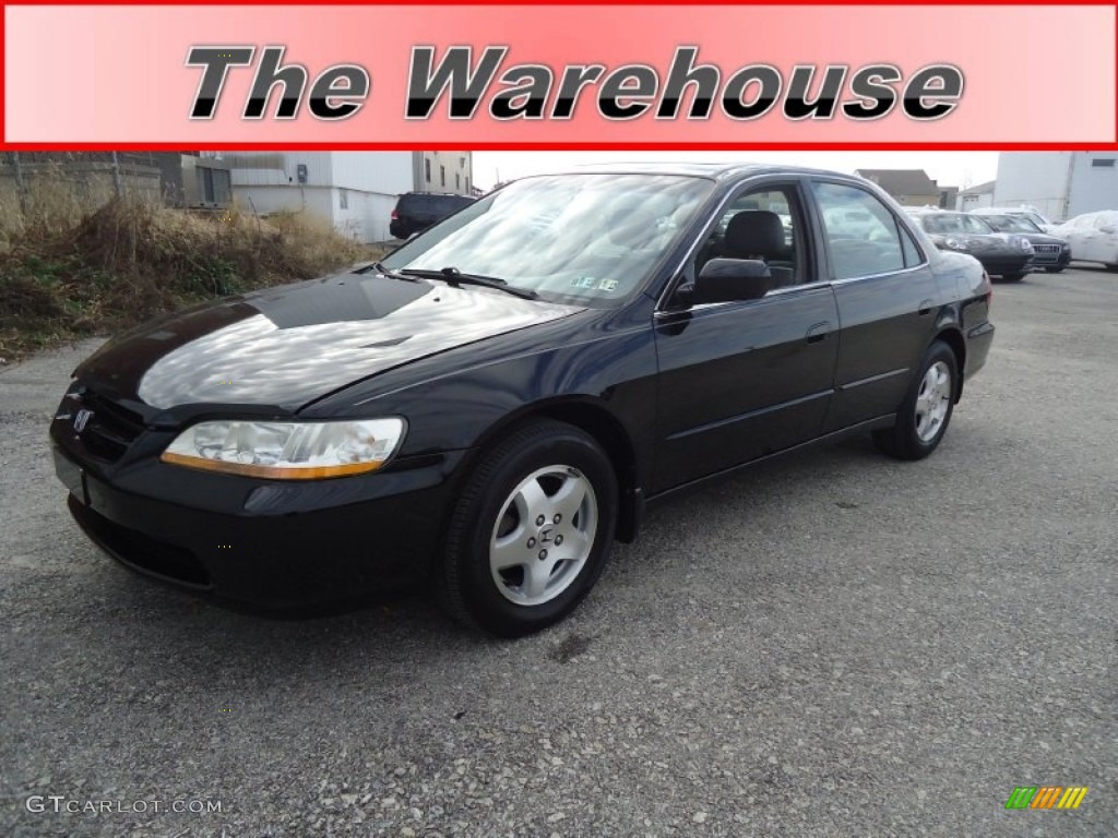 1999 Accord EX V6 Sedan - Flamenco Black Pearl / Ivory photo #1