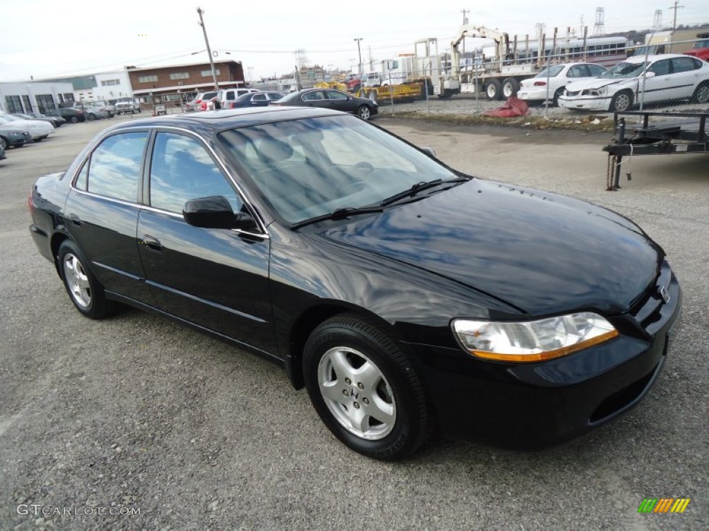 1999 Accord EX V6 Sedan - Flamenco Black Pearl / Ivory photo #4