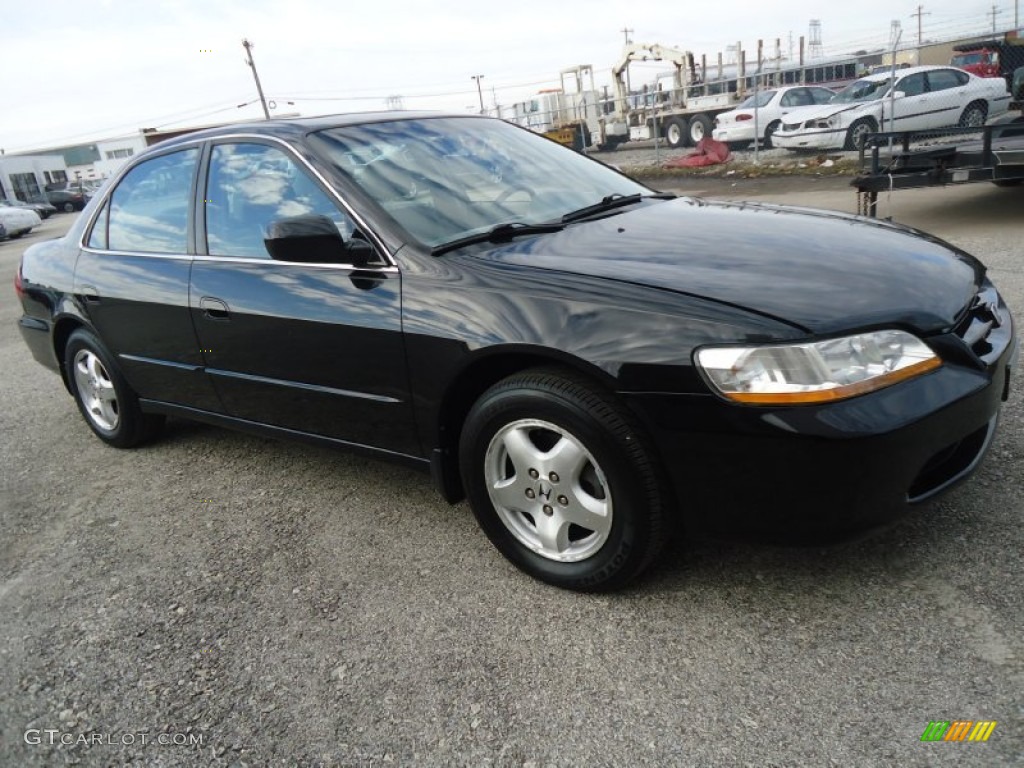 1999 Accord EX V6 Sedan - Flamenco Black Pearl / Ivory photo #5