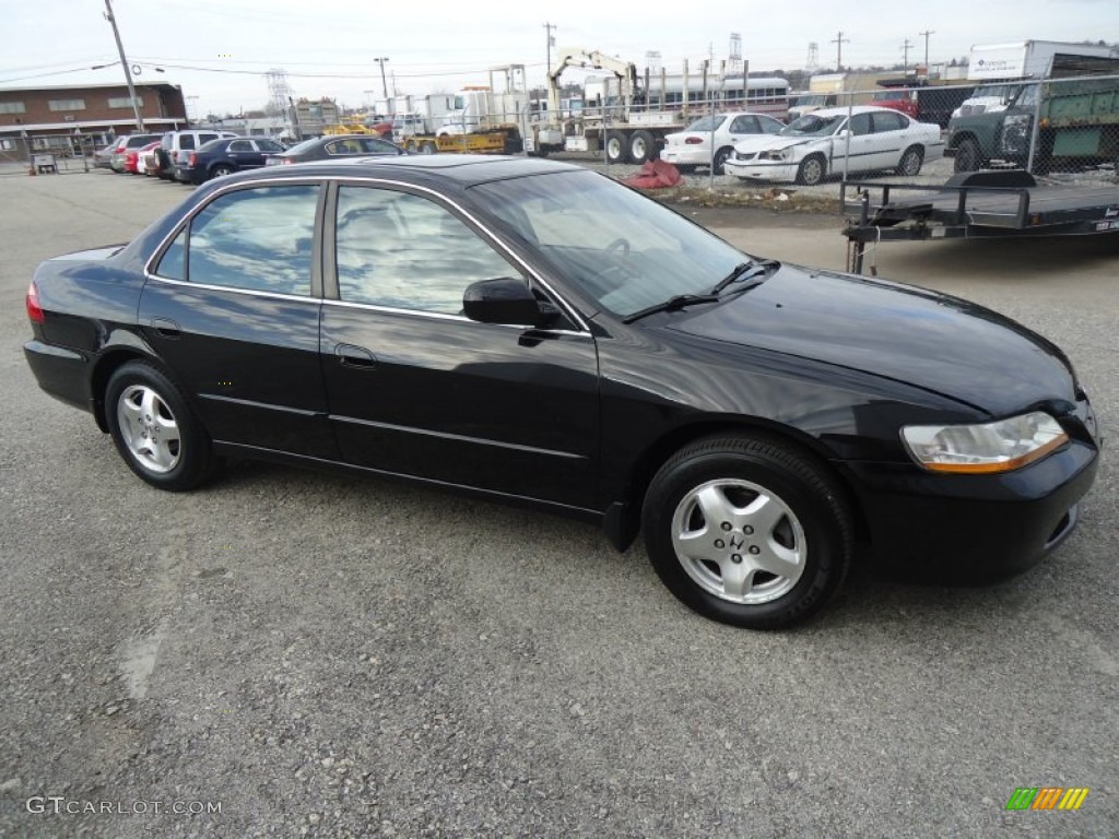 1999 Accord EX V6 Sedan - Flamenco Black Pearl / Ivory photo #6