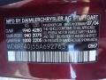 567: Bordeaux Red Metallic 2005 Mercedes-Benz C 230 Kompressor Sedan Color Code