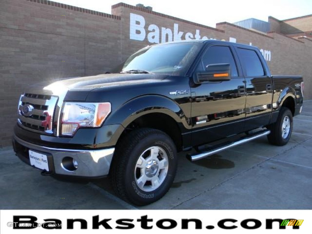 2011 F150 XLT SuperCrew 4x4 - Ebony Black / Steel Gray photo #1