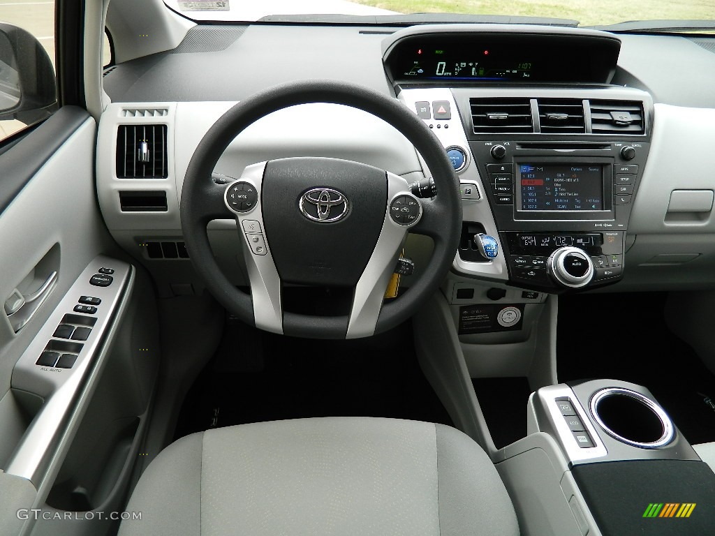 2012 Toyota Prius v Three Hybrid Misty Gray Dashboard Photo #59010824