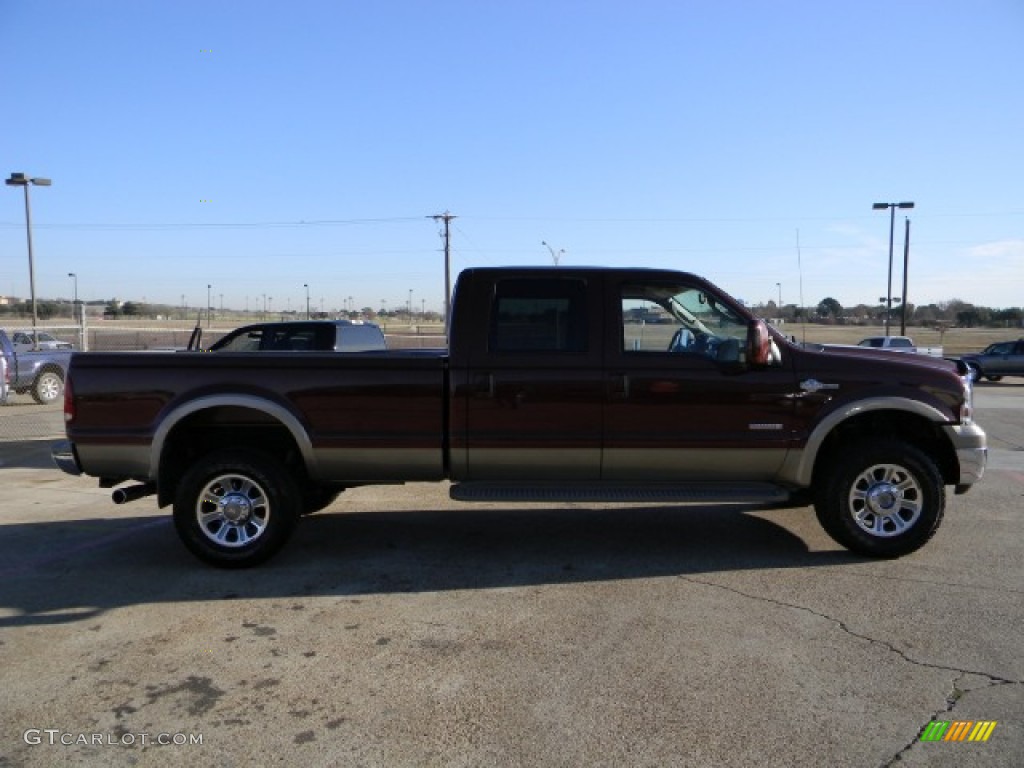 2006 F350 Super Duty King Ranch Crew Cab 4x4 - Dark Toreador Red Metallic / Castano Brown Leather photo #3