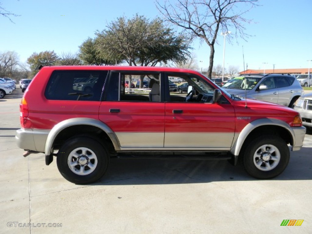 1998 Montero Sport LS - Cambridge Red Pearl / Beige photo #3