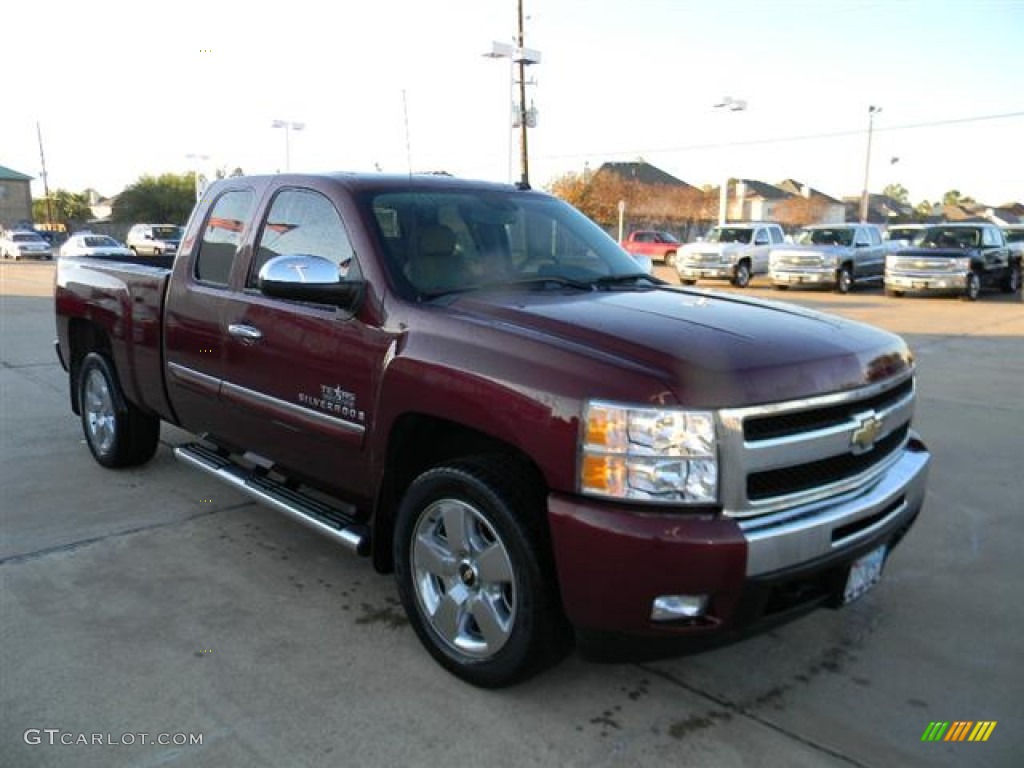 2009 Silverado 1500 LT Extended Cab - Dark Cherry Red Metallic / Ebony photo #3