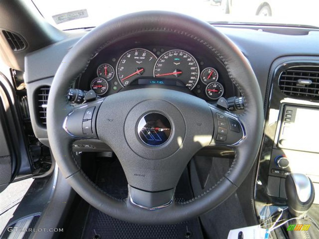 2012 Chevrolet Corvette Grand Sport Coupe Ebony Steering Wheel Photo #59016752