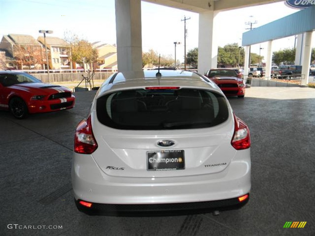 2012 Focus Titanium 5-Door - White Platinum Tricoat Metallic / Charcoal Black Leather photo #6