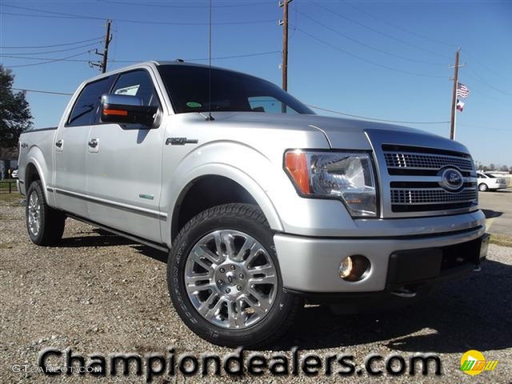 2012 F150 Platinum SuperCrew 4x4 - Ingot Silver Metallic / Platinum Sienna Brown/Black Leather photo #1