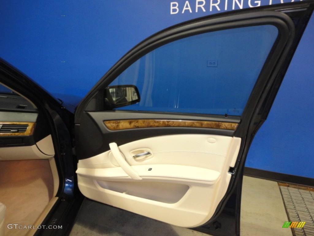 2009 5 Series 535xi Sports Wagon - Deep Sea Blue Metallic / Cream Beige Dakota Leather photo #22