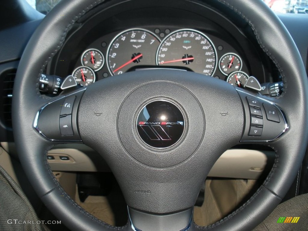 2012 Chevrolet Corvette Grand Sport Convertible Cashmere Steering Wheel Photo #59023328