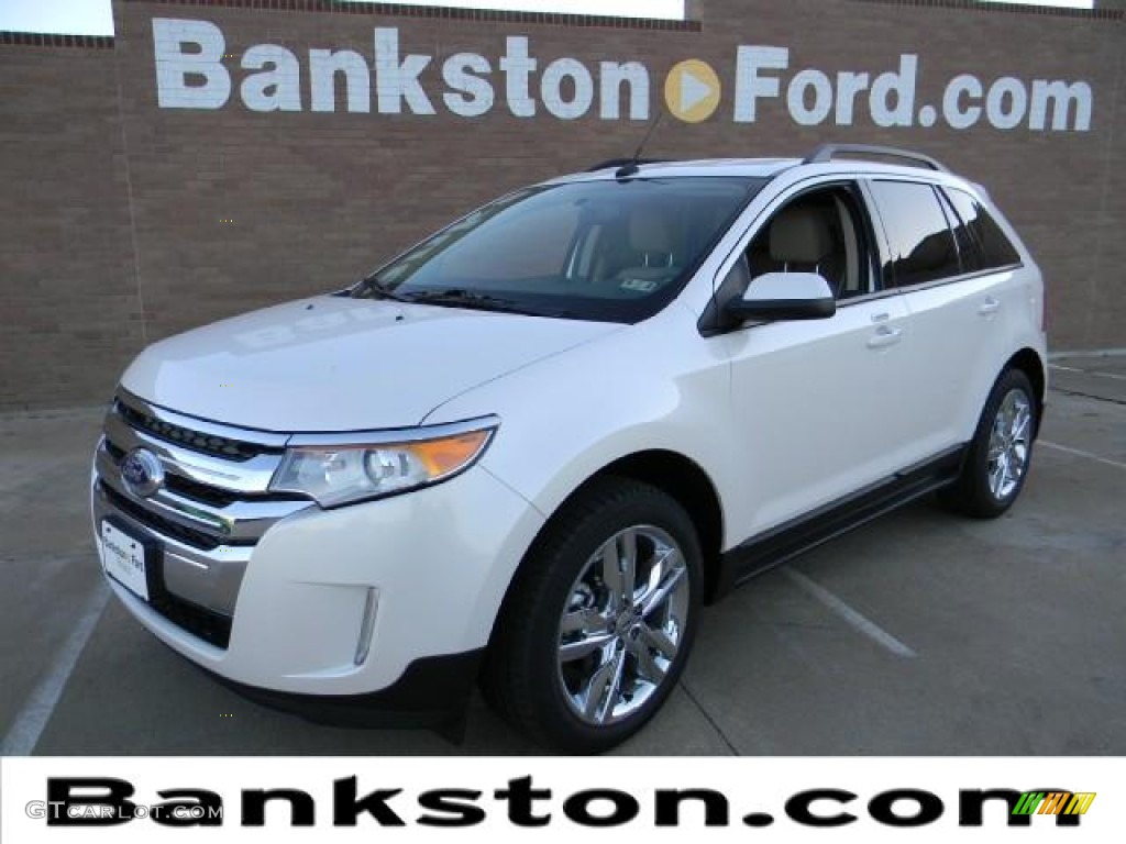 2012 Edge SEL EcoBoost - White Platinum Metallic Tri-Coat / Medium Light Stone photo #1