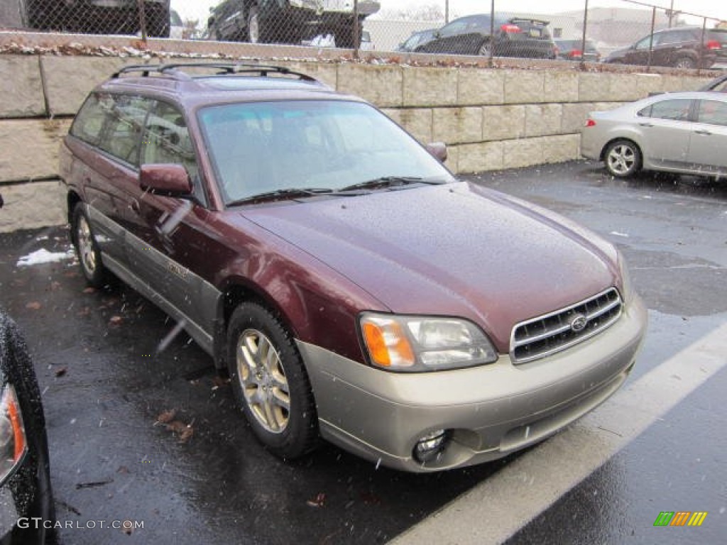 2000 Outback Limited Wagon - Winestone Pearl / Beige photo #1