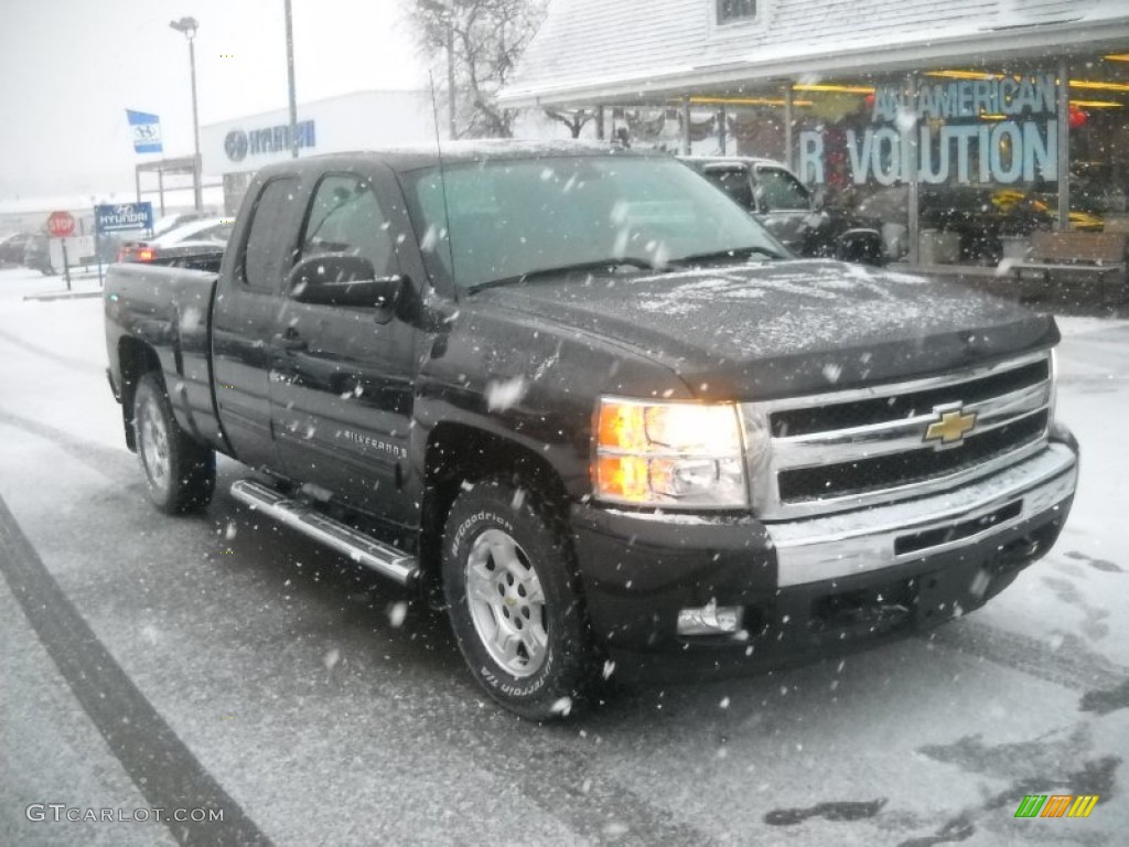 2009 Silverado 1500 LT Extended Cab 4x4 - Black Granite Metallic / Ebony photo #1