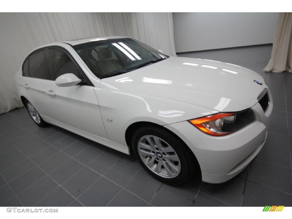 2007 3 Series 328i Sedan - Alpine White / Beige photo #5