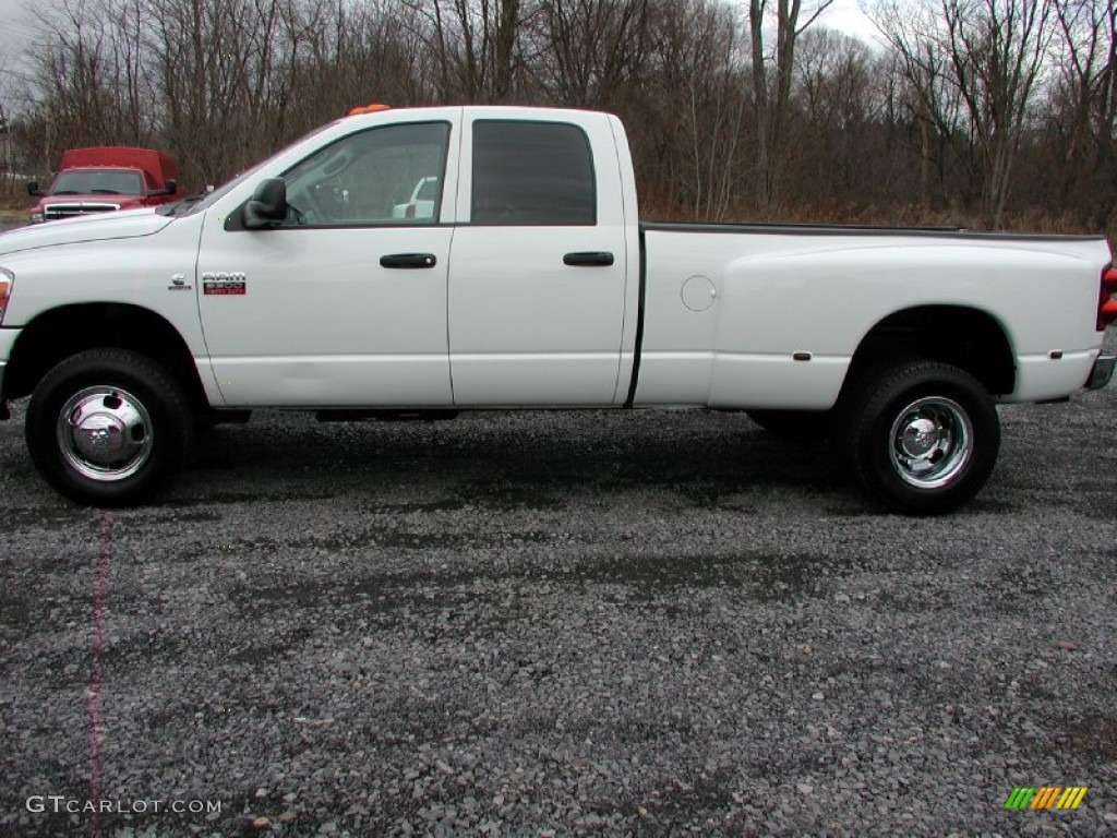 2008 Ram 3500 Big Horn Edition Quad Cab 4x4 Dually - Bright White / Medium Slate Gray photo #4