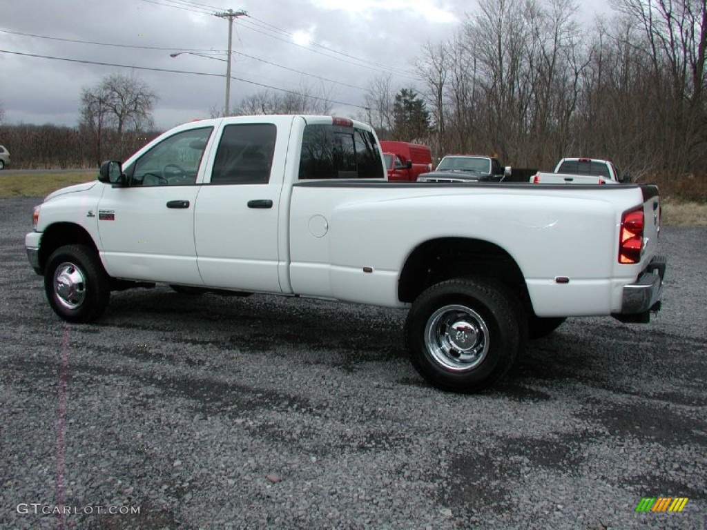 2008 Ram 3500 Big Horn Edition Quad Cab 4x4 Dually - Bright White / Medium Slate Gray photo #5