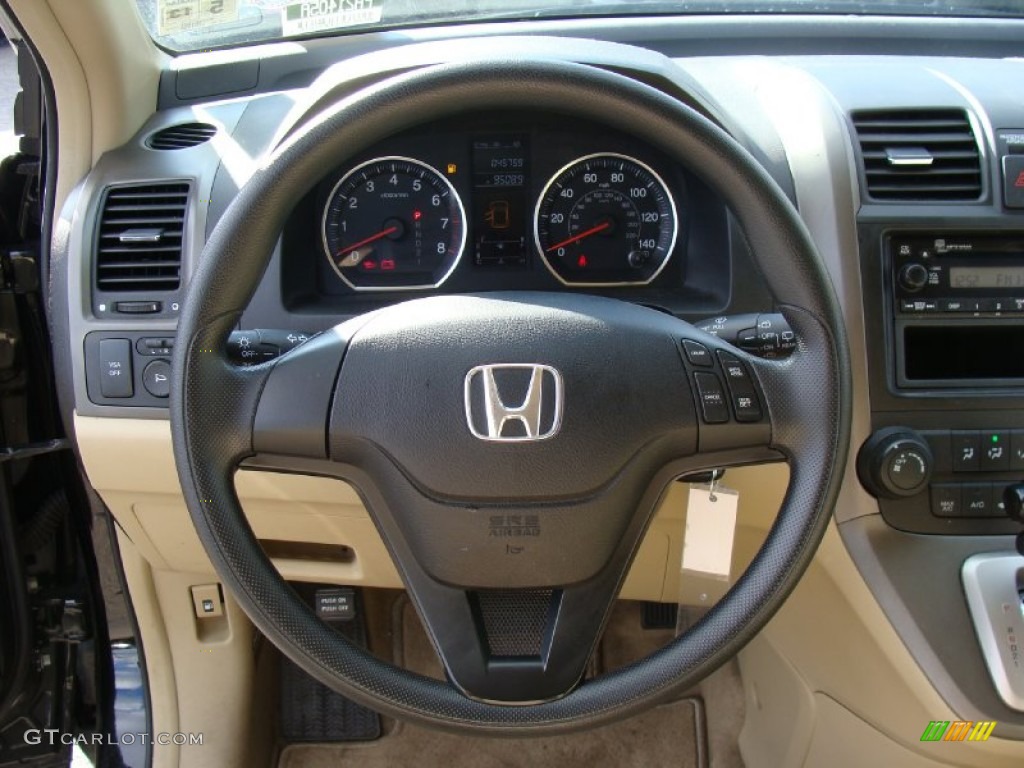 2009 Honda CR-V LX 4WD Ivory Steering Wheel Photo #59036428