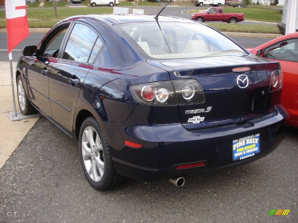 2008 MAZDA3 i Touring Sedan - Stormy Blue Mica / Beige photo #6