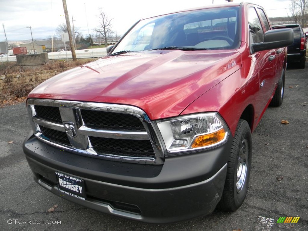 2010 Ram 1500 ST Quad Cab 4x4 - Inferno Red Crystal Pearl / Dark Slate Gray photo #1