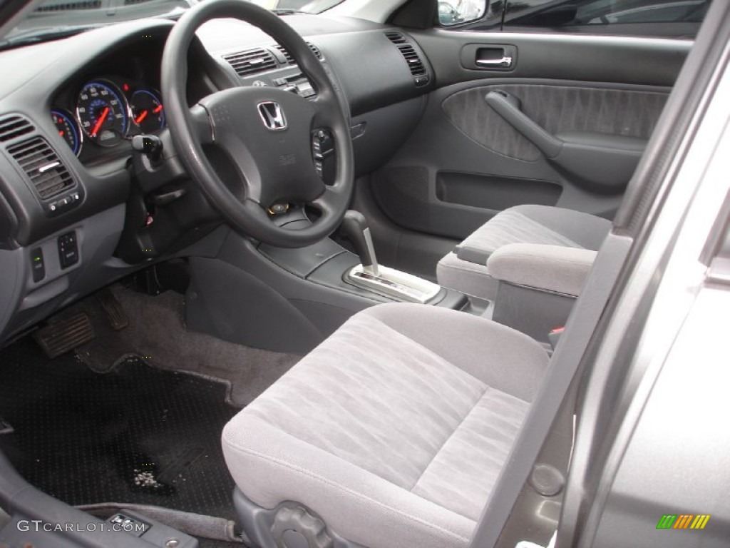 Gray Interior 2005 Honda Civic LX Sedan Photo #59038195