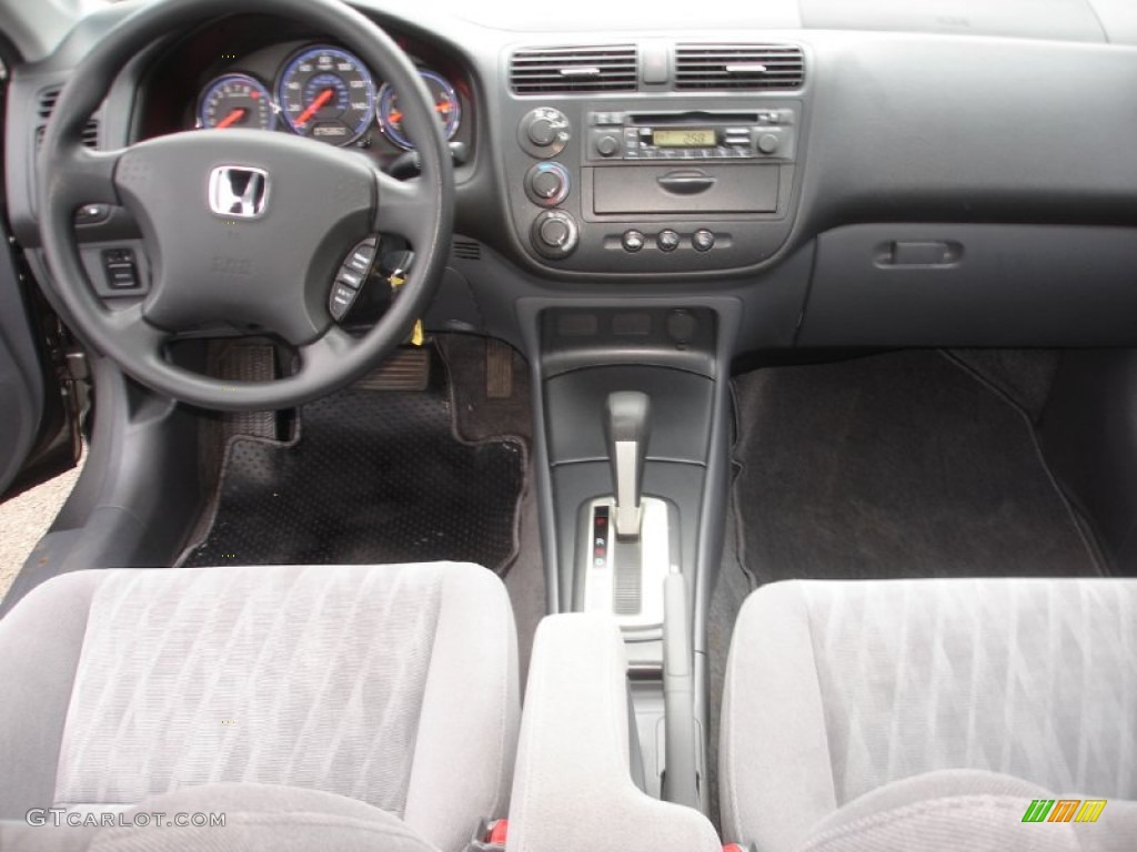 2005 Honda Civic LX Sedan Gray Dashboard Photo #59038212