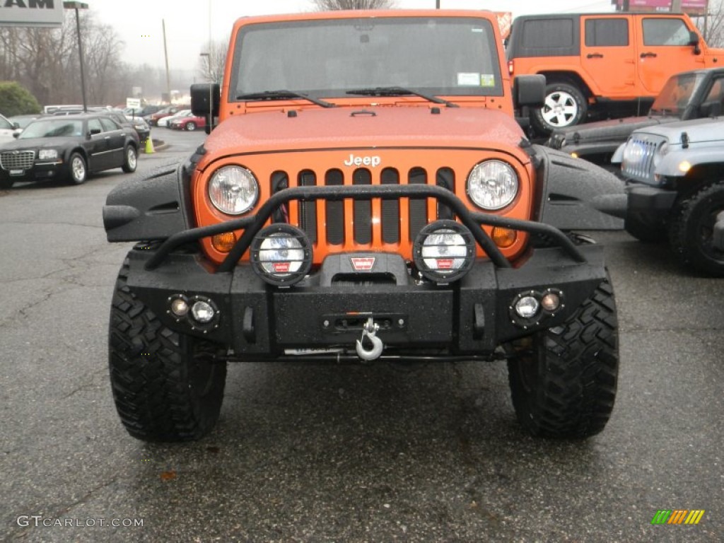 Mango Tango Pearl 2011 Jeep Wrangler Unlimited Rubicon 4x4 Exterior Photo #59038516