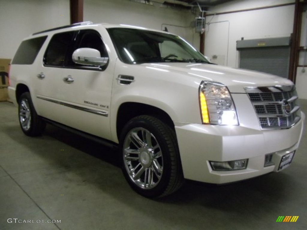 2008 Escalade ESV Platinum AWD - White Diamond / Cocoa/Very Light Linen photo #7