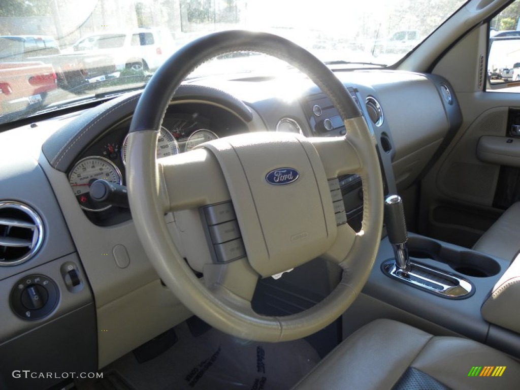 2008 Ford F150 Limited SuperCrew Tan Steering Wheel Photo #59042320