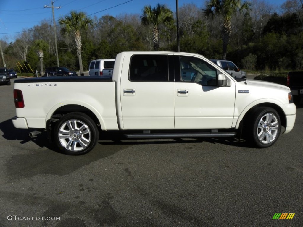 2008 F150 Limited SuperCrew - White Sand Tri-Coat / Tan photo #14