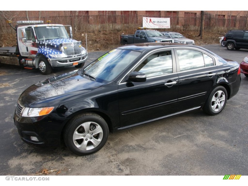 2009 Optima EX - Ebony Black / Beige photo #1