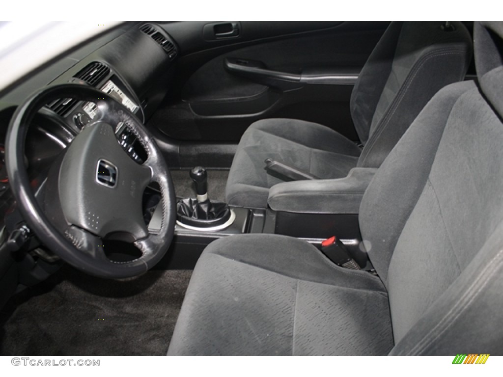 Black Interior 2005 Honda Civic LX Coupe Photo #59046103