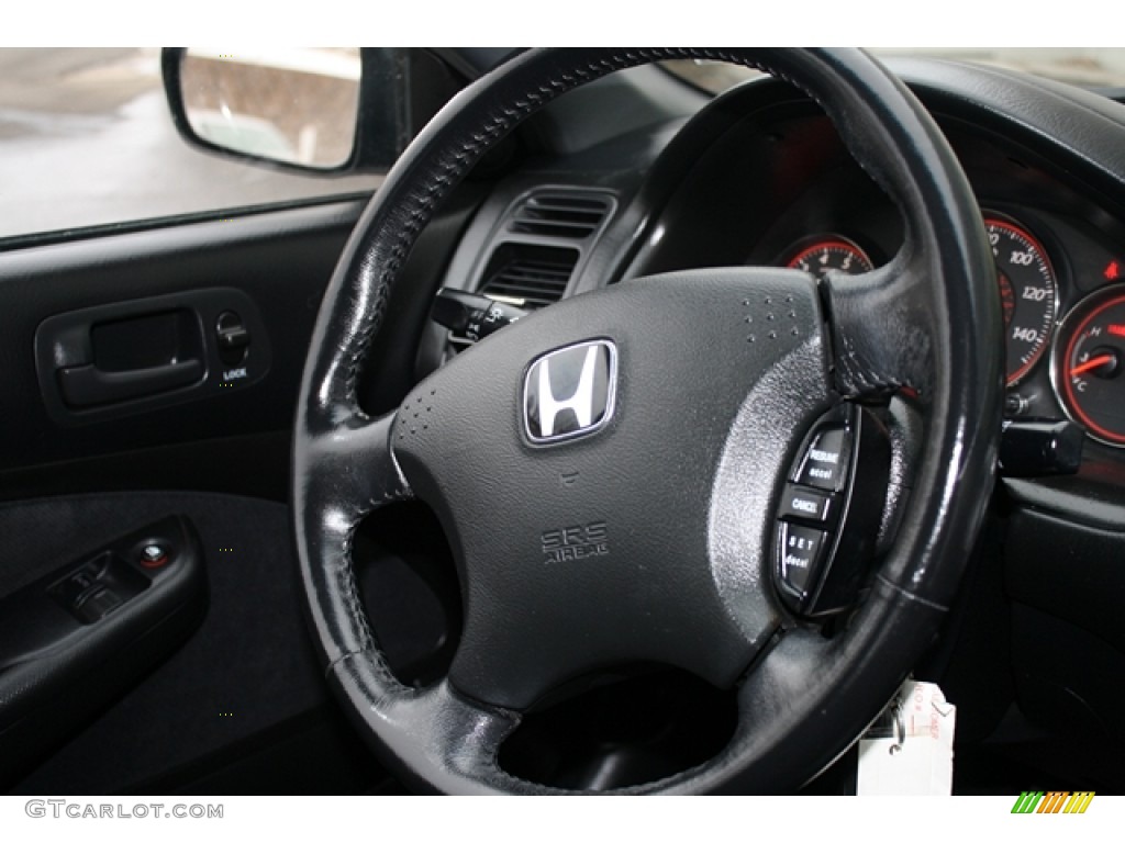 2005 Honda Civic LX Coupe Black Steering Wheel Photo #59046187