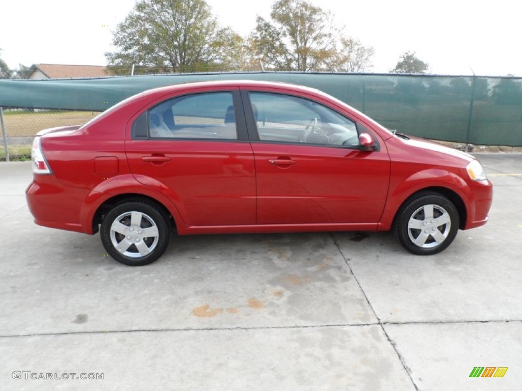 2010 Aveo LT Sedan - Sport Red / Charcoal photo #2