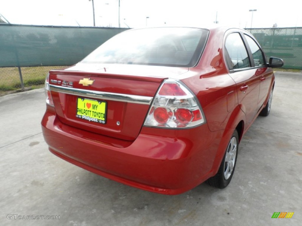 2010 Aveo LT Sedan - Sport Red / Charcoal photo #3