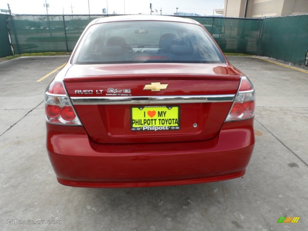 2010 Aveo LT Sedan - Sport Red / Charcoal photo #4