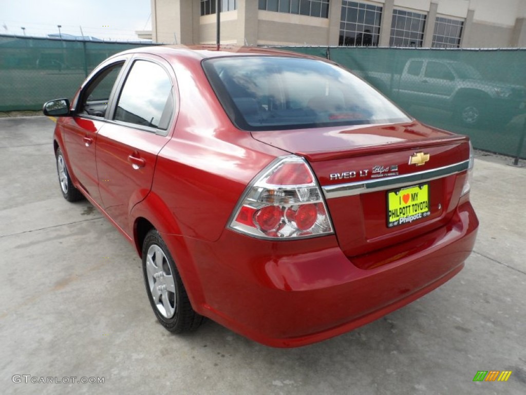 2010 Aveo LT Sedan - Sport Red / Charcoal photo #5