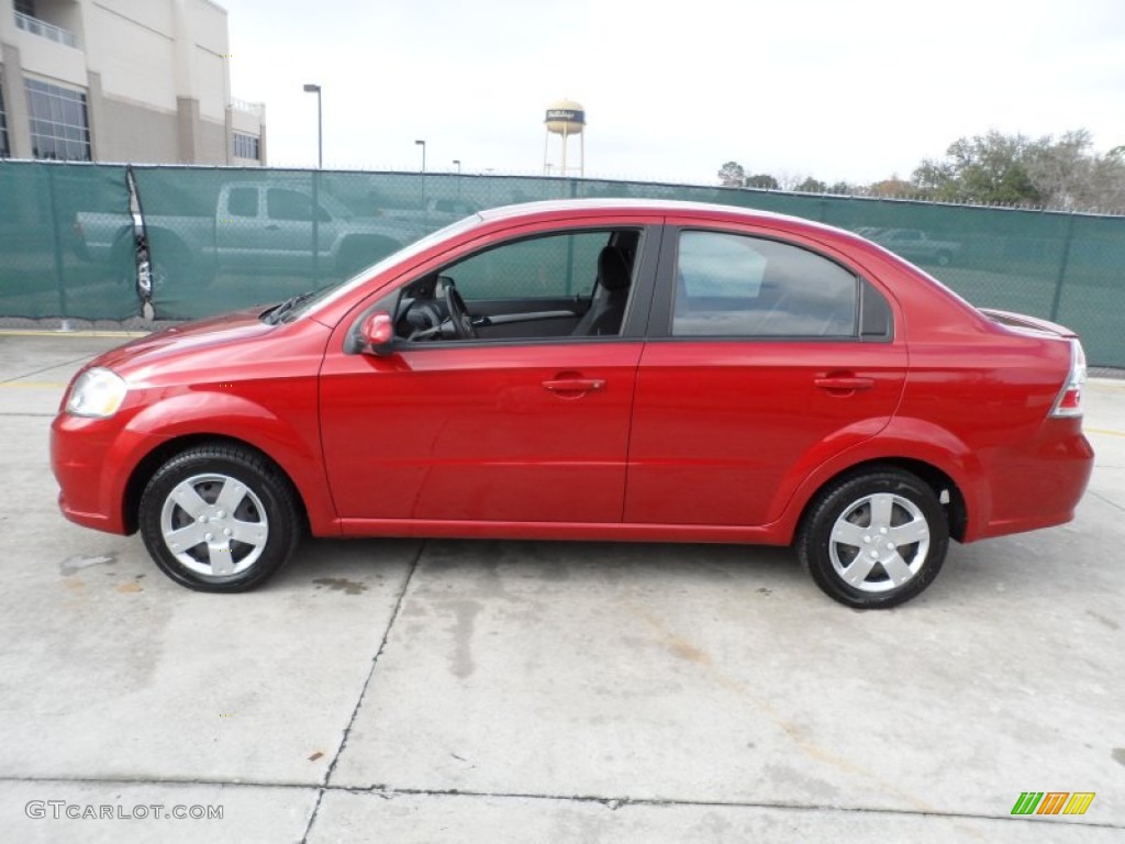 2010 Aveo LT Sedan - Sport Red / Charcoal photo #6